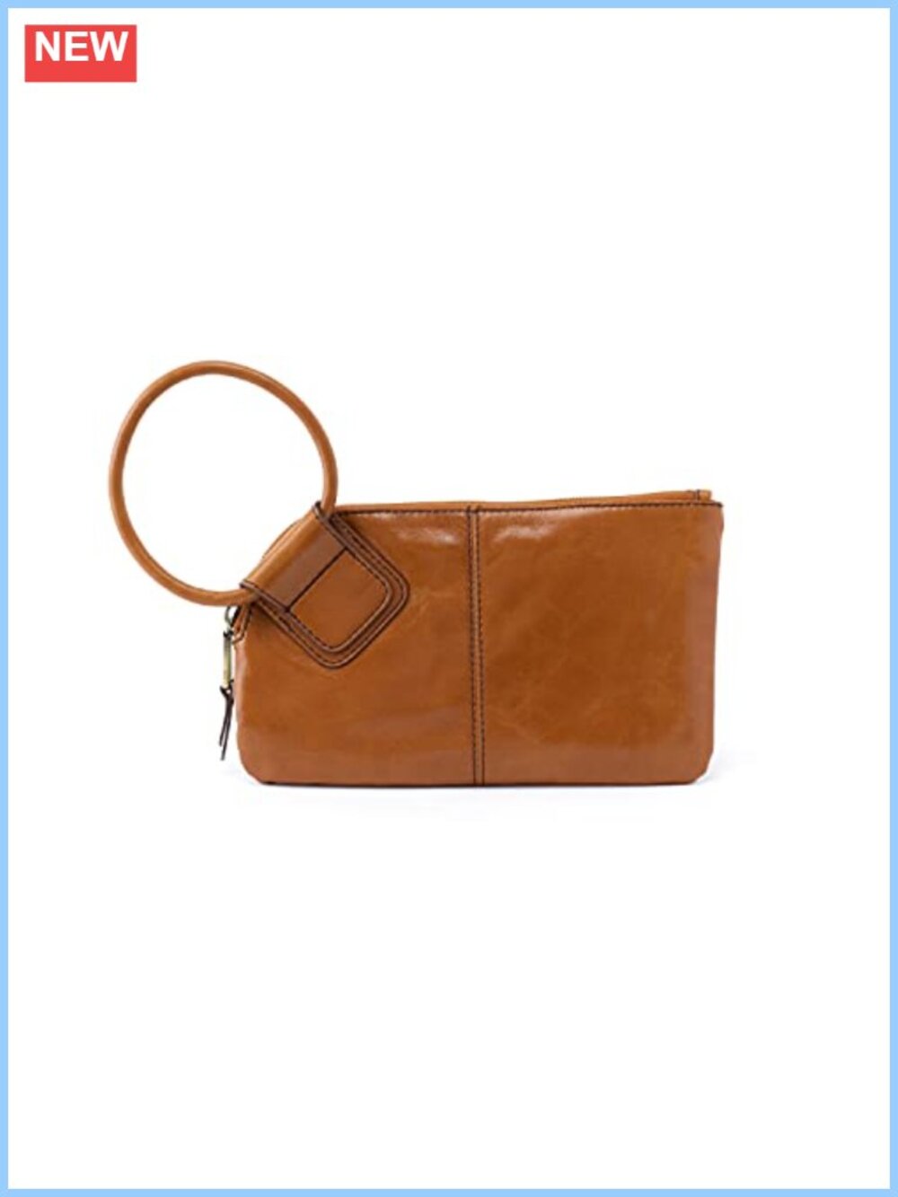Leather Wristlet Clutch Zip Closure Card Slots Wrist Strap